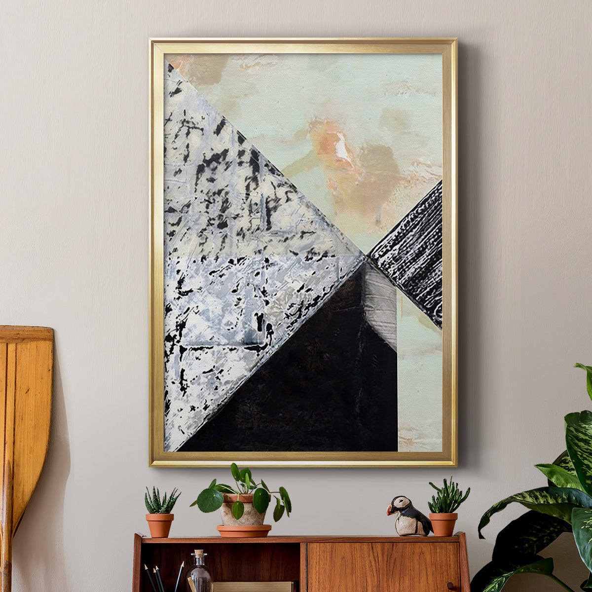 Tiles & Texture Abstract Angles I - Modern Framed Canvas Print