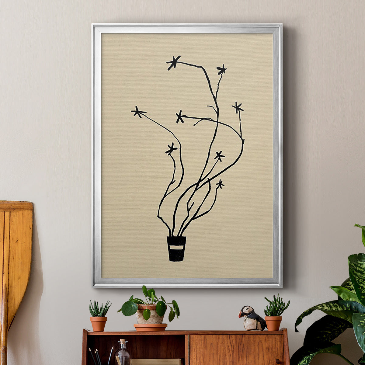 Spring Sprig Vase I - Modern Framed Canvas Print