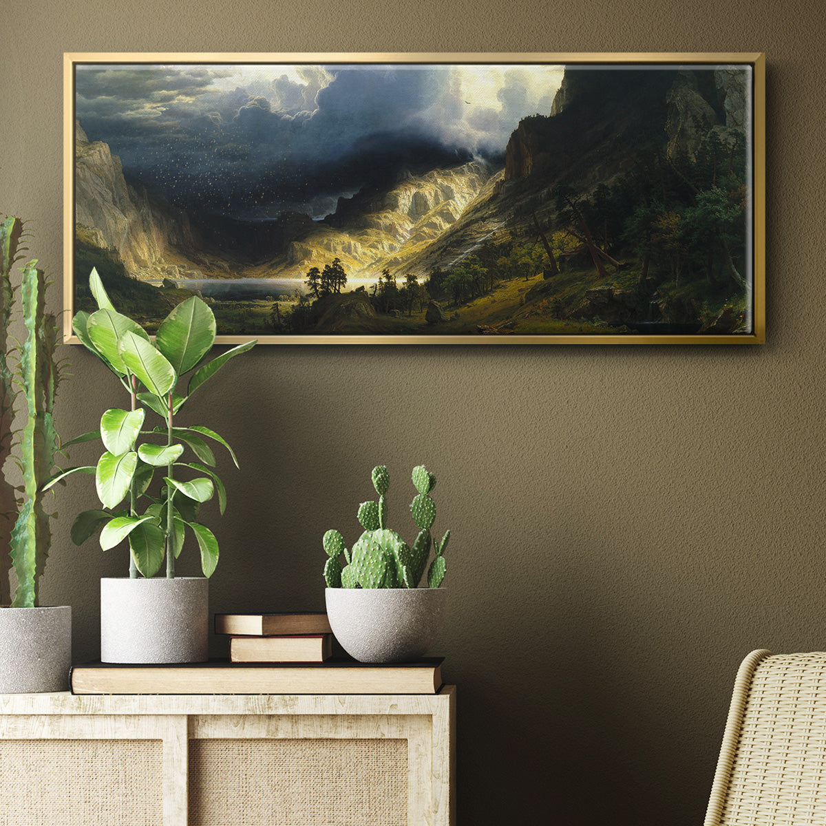 A Storm in the Rocky Mountains - Floater Framed Canvas Print