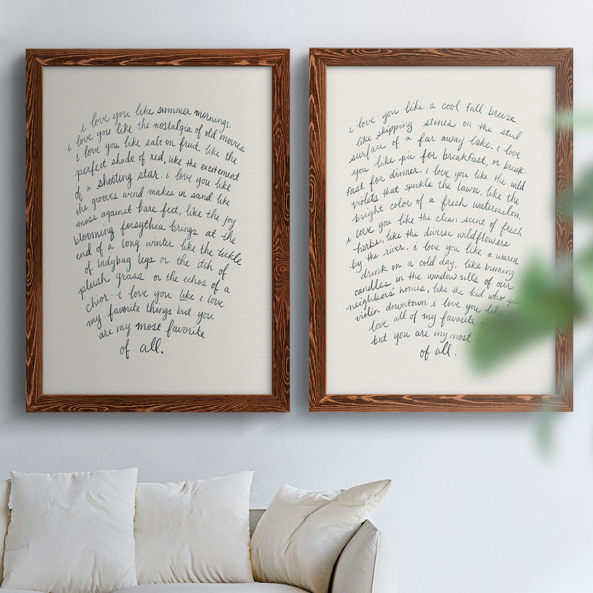 Letter to a Lover I - Premium Framed Canvas 2 Piece Set - Ready to Hang