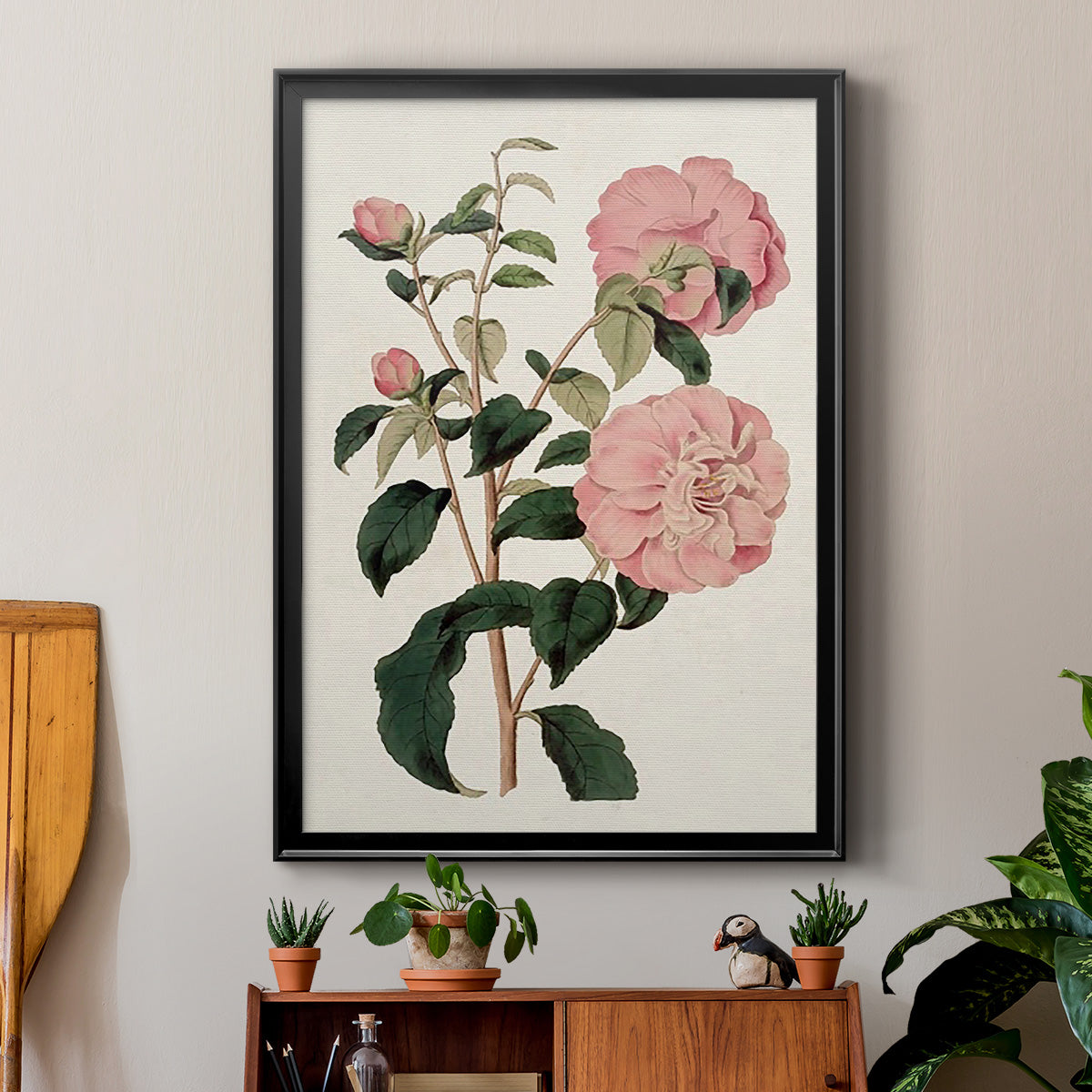 Pink Floral Mix IV - Modern Framed Canvas Print