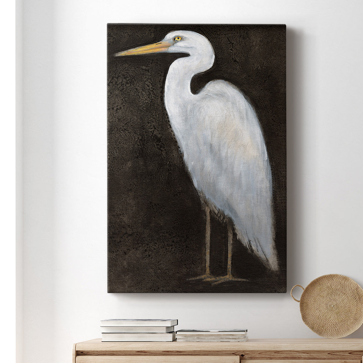 White Heron Portrait II  Premium Gallery Wrapped Canvas - Ready to Hang