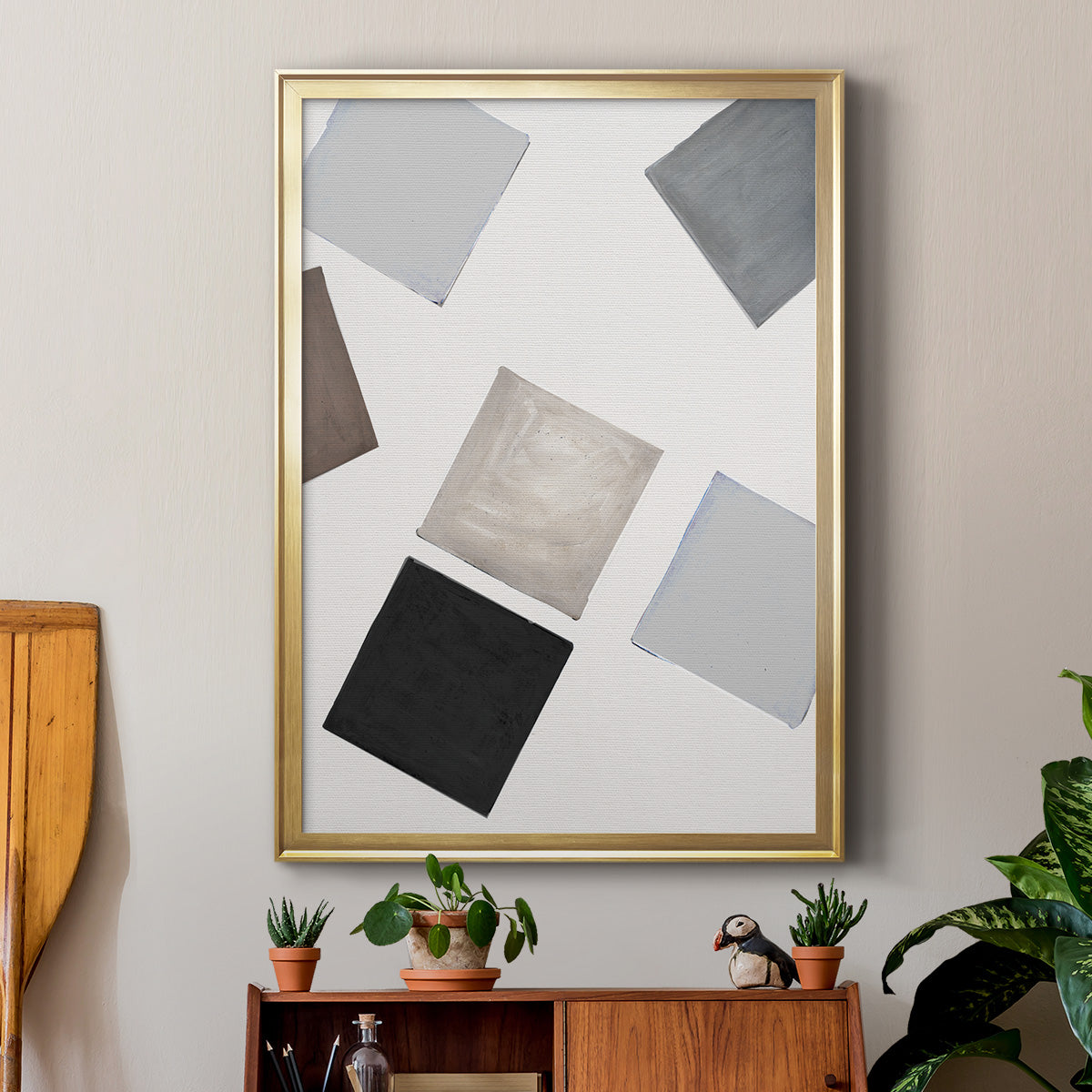 Block Encounter Revisit I - Modern Framed Canvas Print