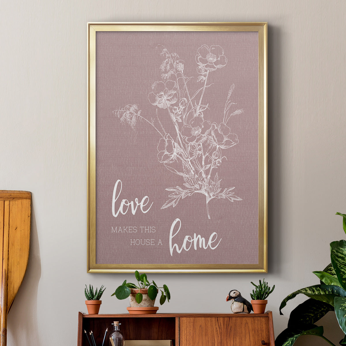 Love Home - Modern Framed Canvas Print