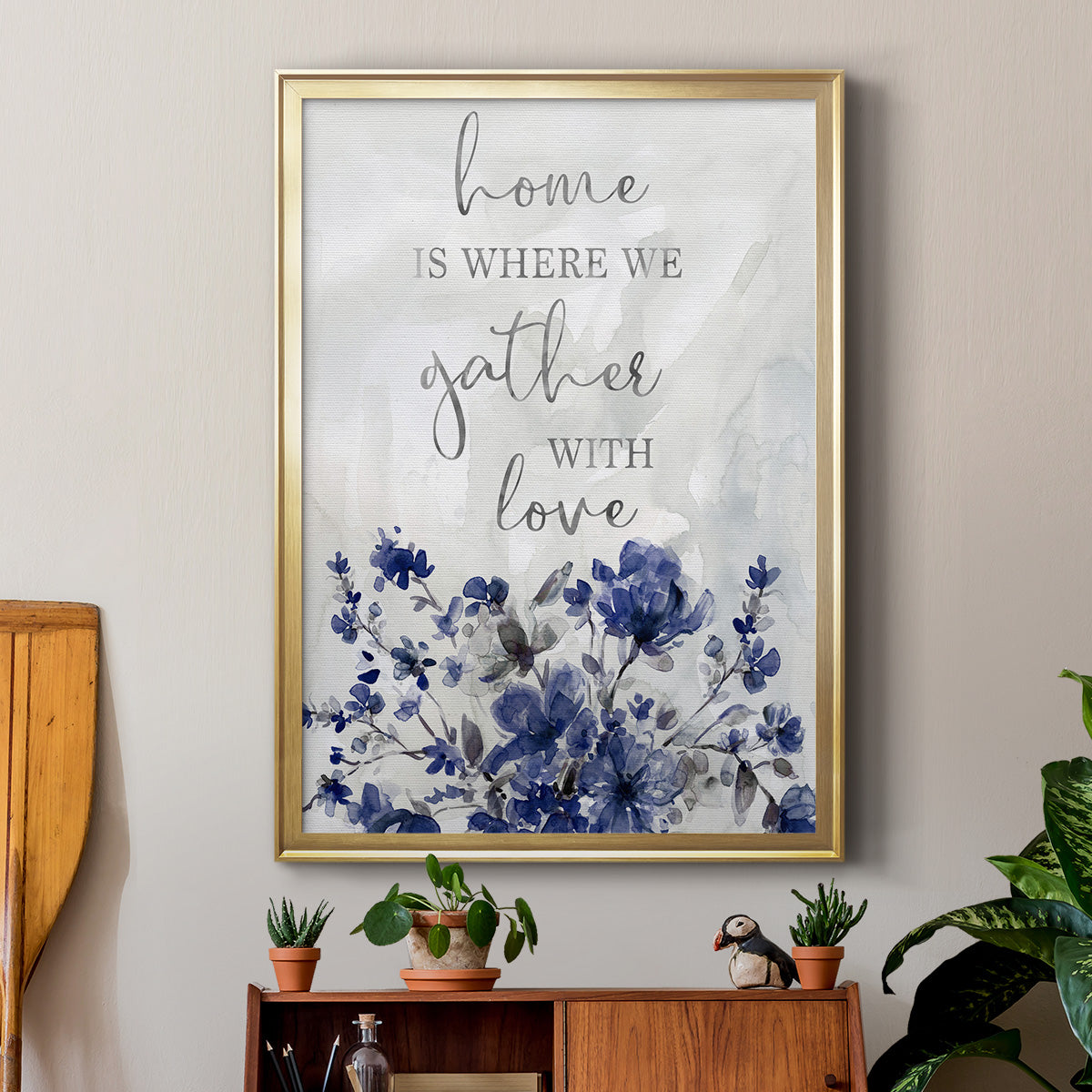 Gather With Love - Modern Framed Canvas Print