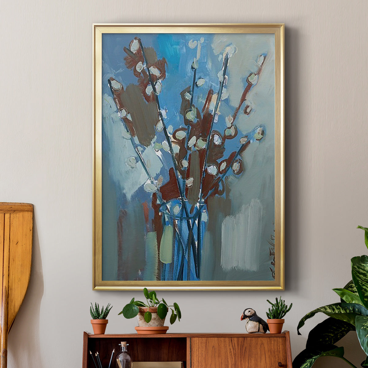 Winter Willow I - Modern Framed Canvas Print