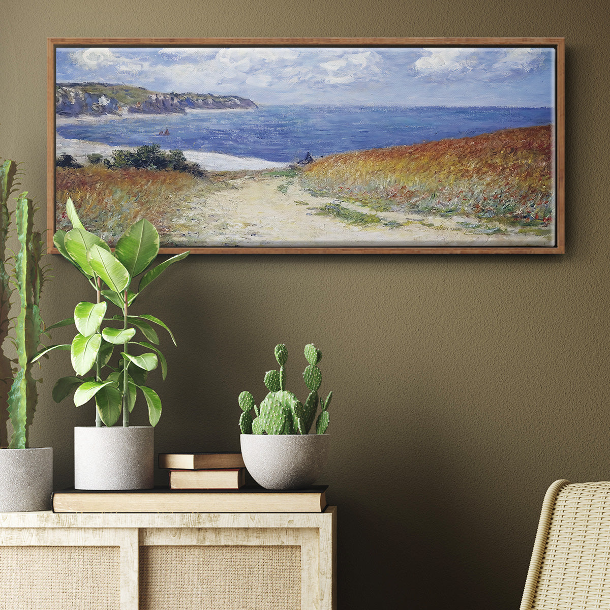 The Passage to the Sea Near Pourville, 1882 - Floater Framed Canvas Print