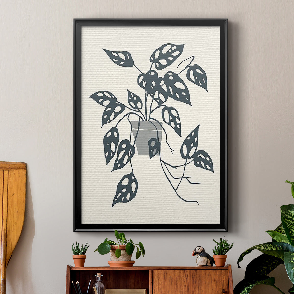 Growing Leaves I - Modern Framed Canvas Print