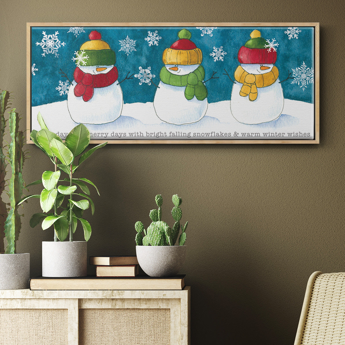 A Frosty Kiss - Floater Framed Canvas Print