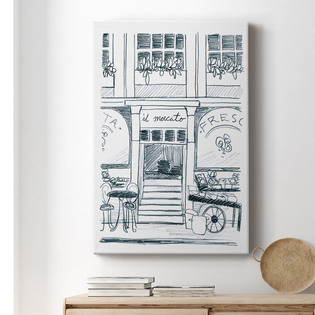 Italian Street Sketch IV Premium Gallery Wrapped Canvas - Ready to Hang