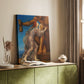 Canvas art print of an allegorical composition with multiple figures and strong contrast styled in a home decor setting.