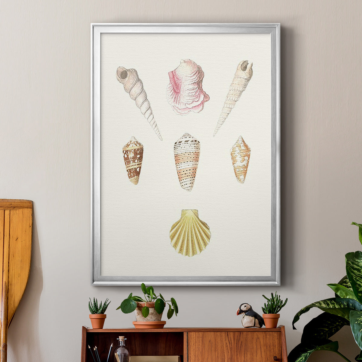 Pastel Knorr Shells I - Modern Framed Canvas Print