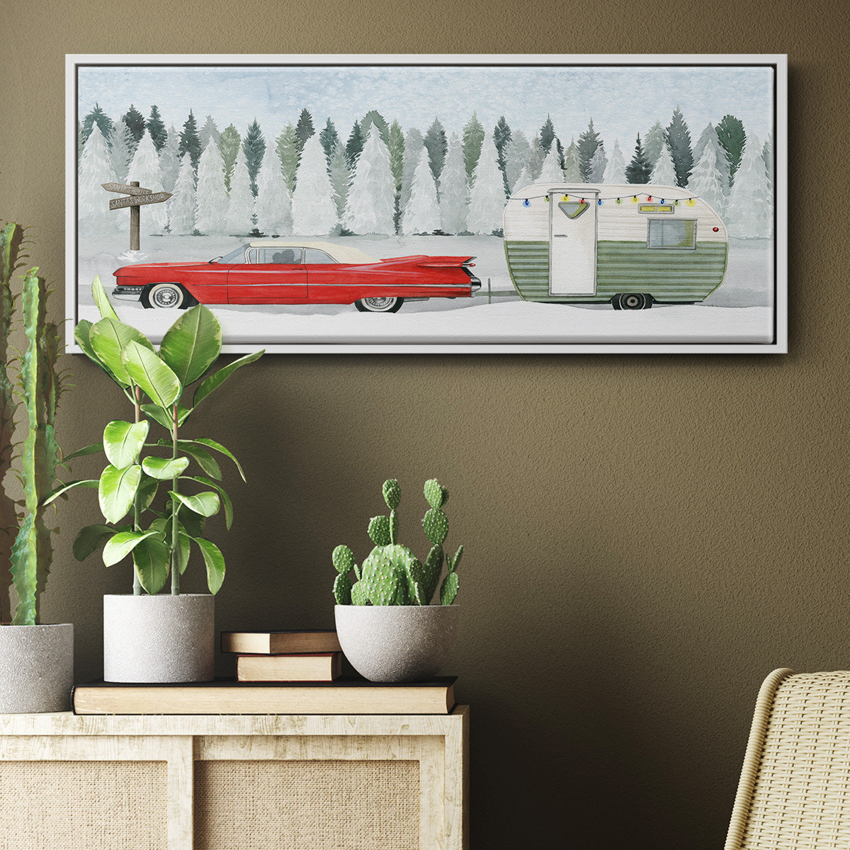 Holiday Roadtrip I - Floater Framed Canvas Print