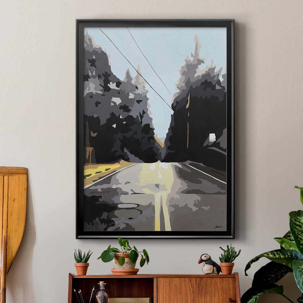 The Road Less Traveled - Modern Framed Canvas Print