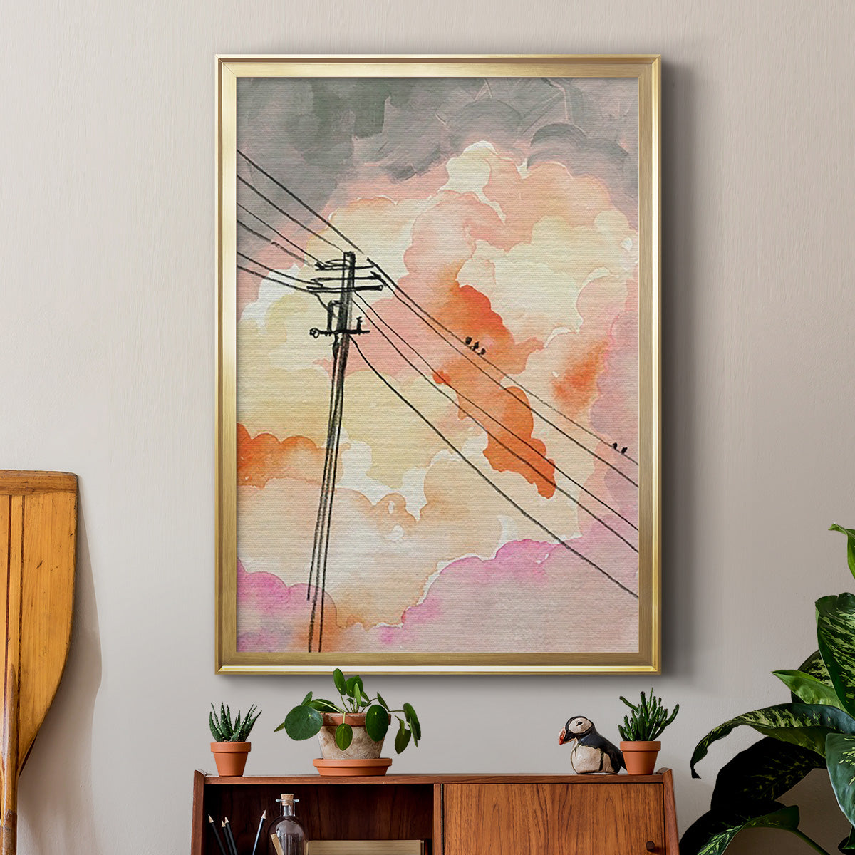 Cloudy Communication II - Modern Framed Canvas Print