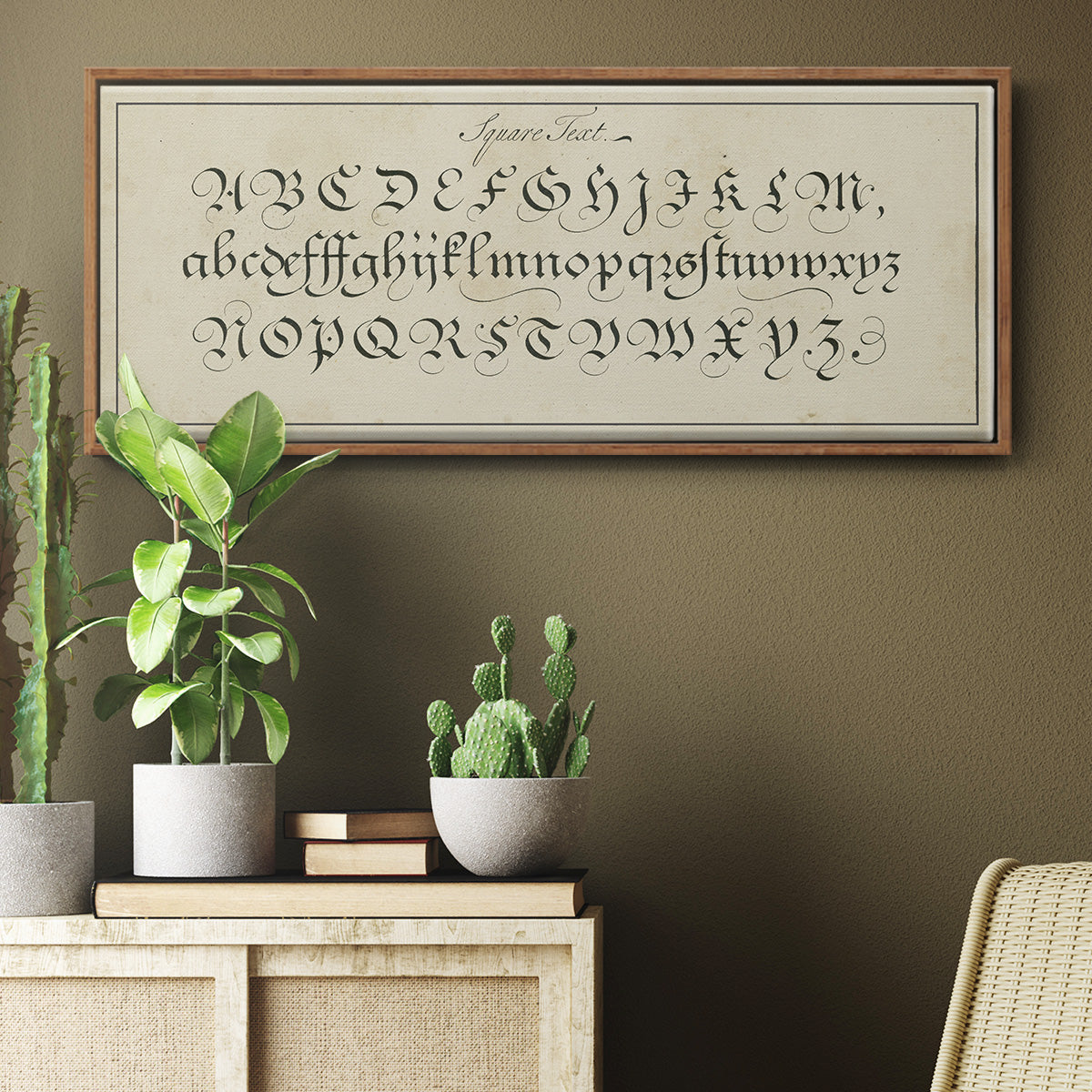 Manuscript Sampler III - Floater Framed Canvas Print