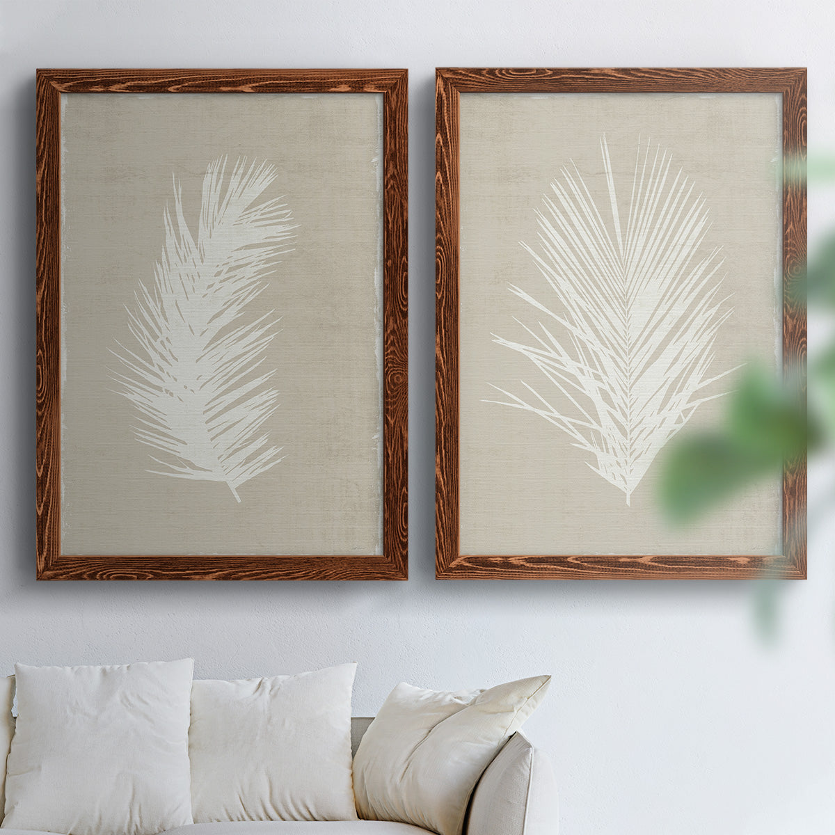 Palm Oasis I   - Premium Framed Canvas 2 Piece Set - Ready to Hang