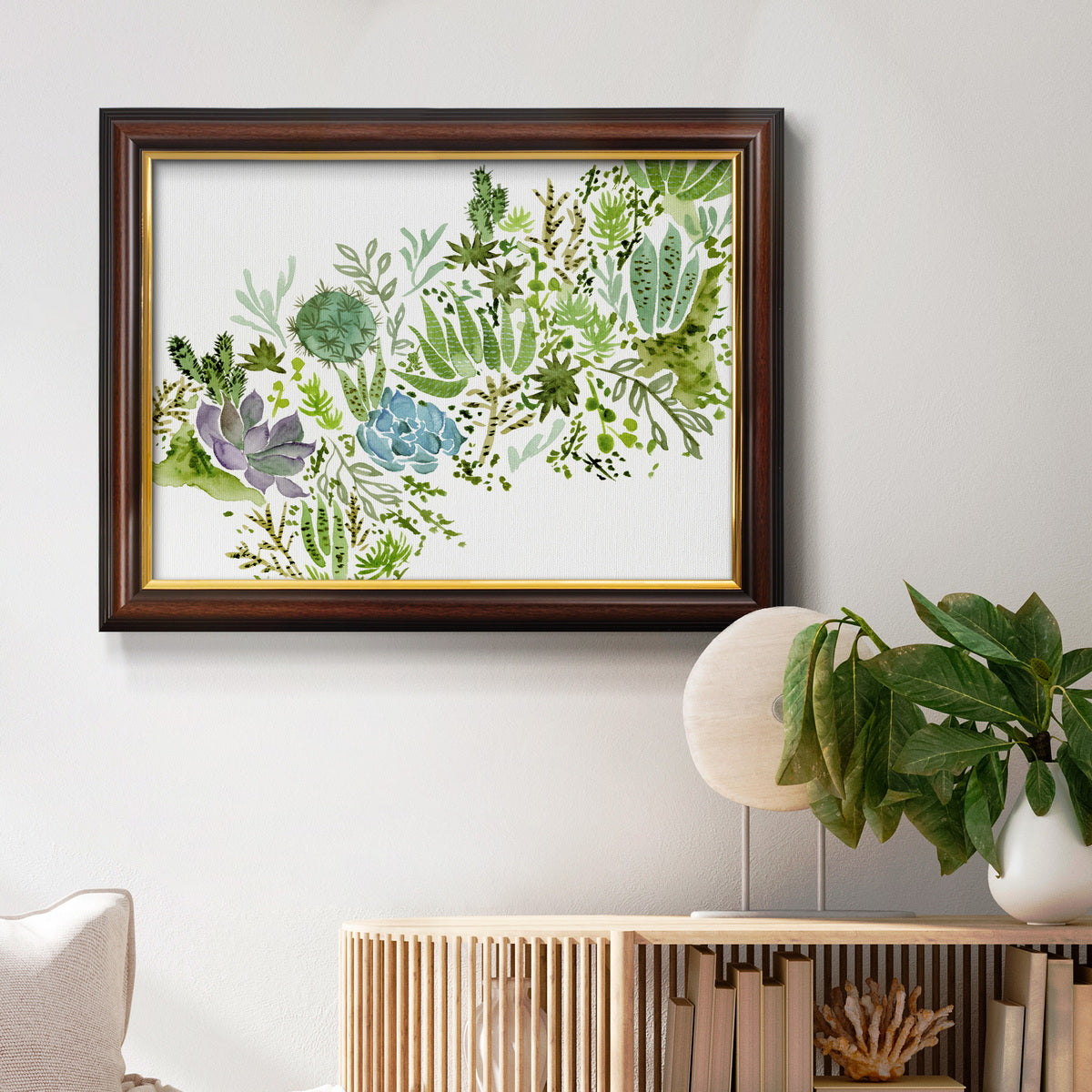 Succulent Field I Premium Framed Canvas- Ready to Hang