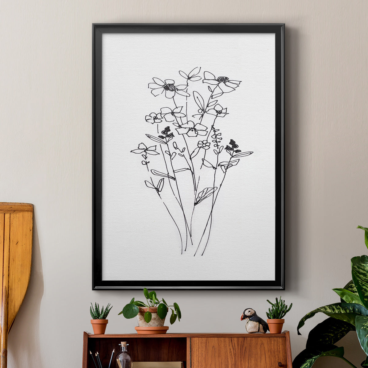 Farmhouse Plants I - Modern Framed Canvas Print