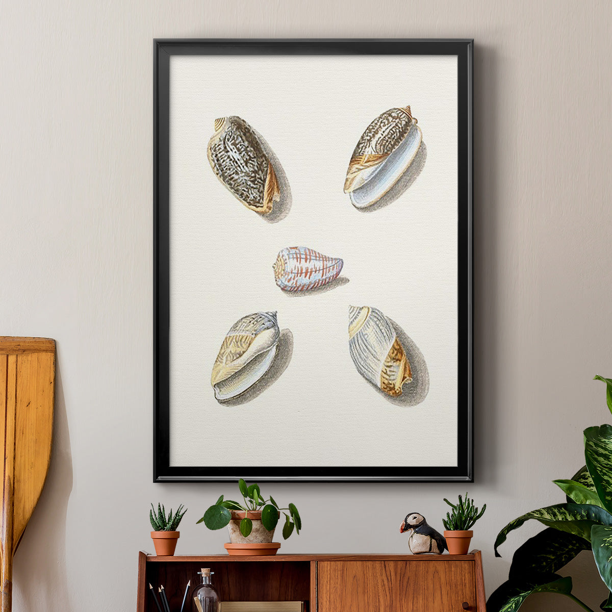 Pastel Knorr Shells III - Modern Framed Canvas Print