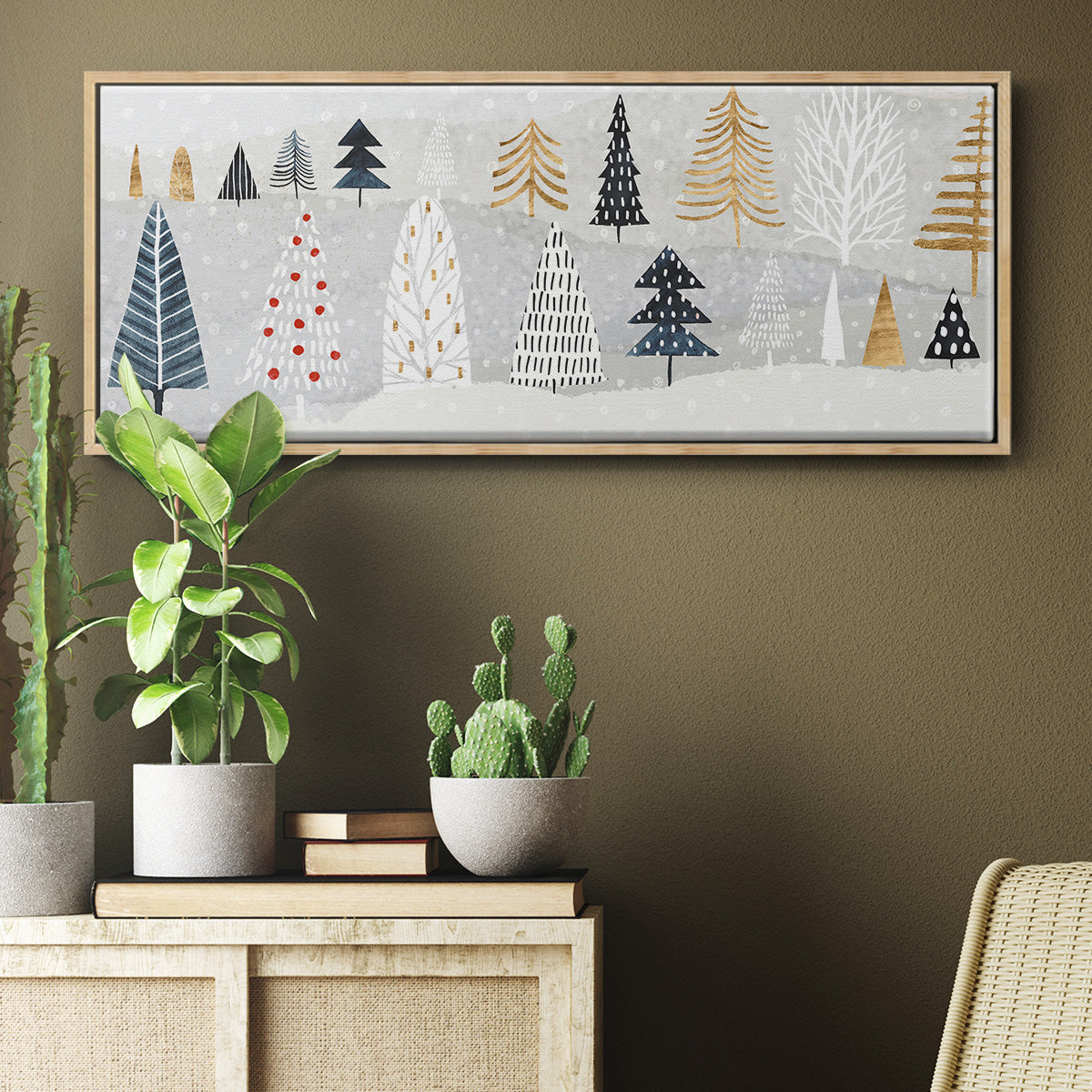 Christmas Chalet Collection D - Floater Framed Canvas Print