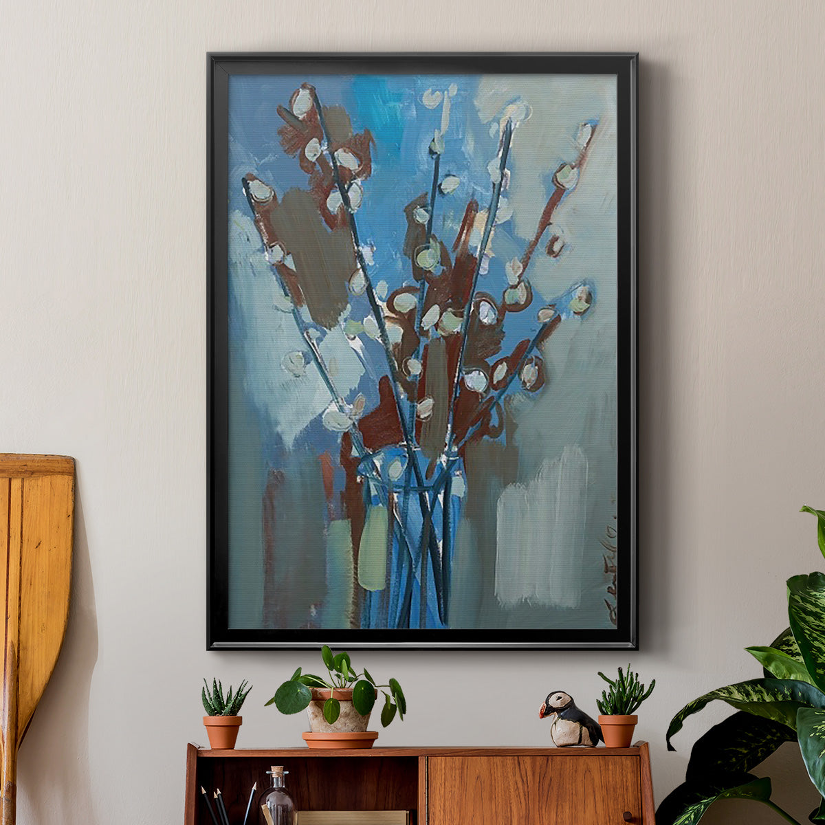 Winter Willow I - Modern Framed Canvas Print