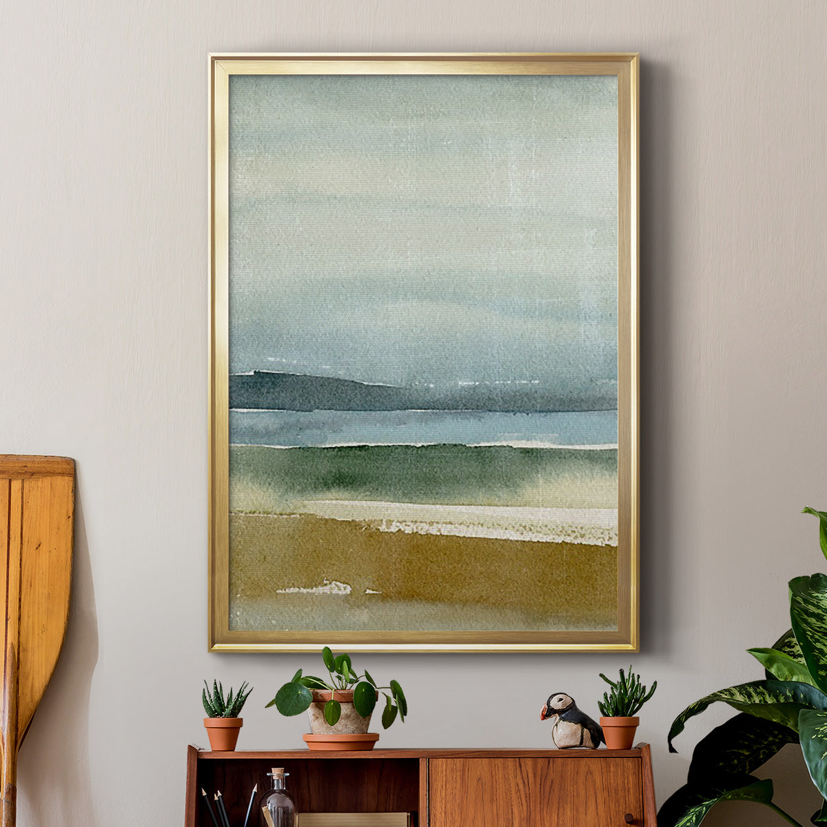 Ochre Outlook II - Modern Framed Canvas Print