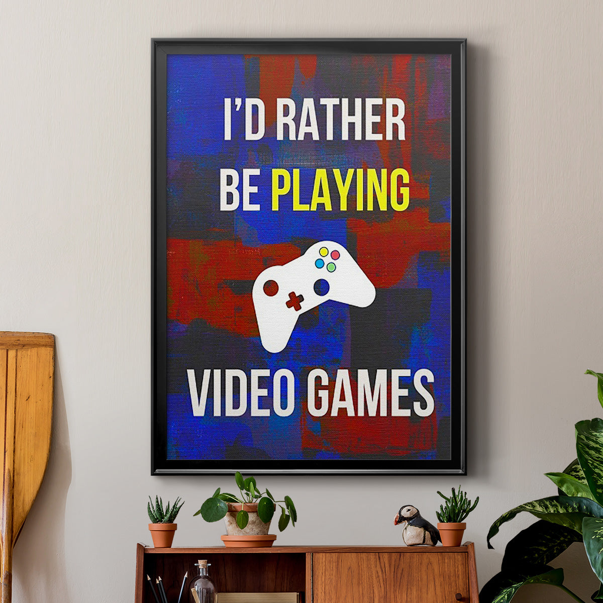 Gamer at Play III - Modern Framed Canvas Print