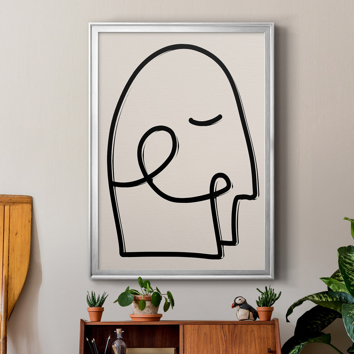 Face It I - Modern Framed Canvas Print