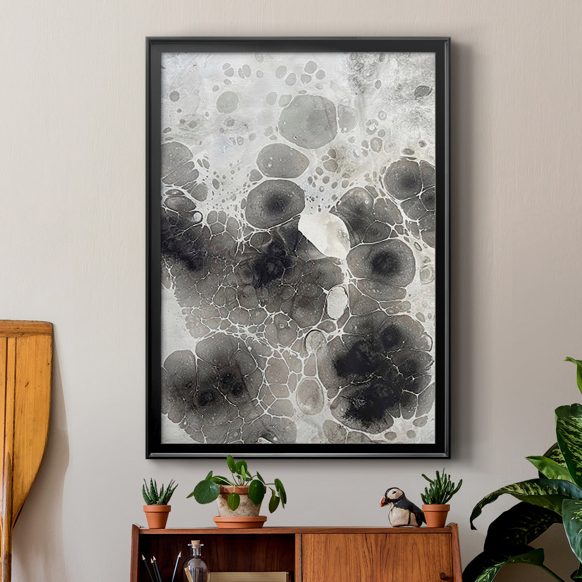 Marbling X - Modern Framed Canvas Print