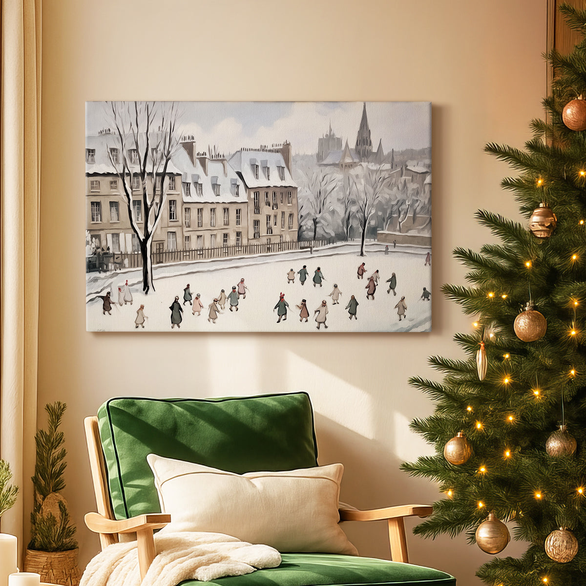 Pearled Holm and Ivy - Canvas Art Print