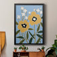 Woodblock Floral II - Modern Framed Canvas Print