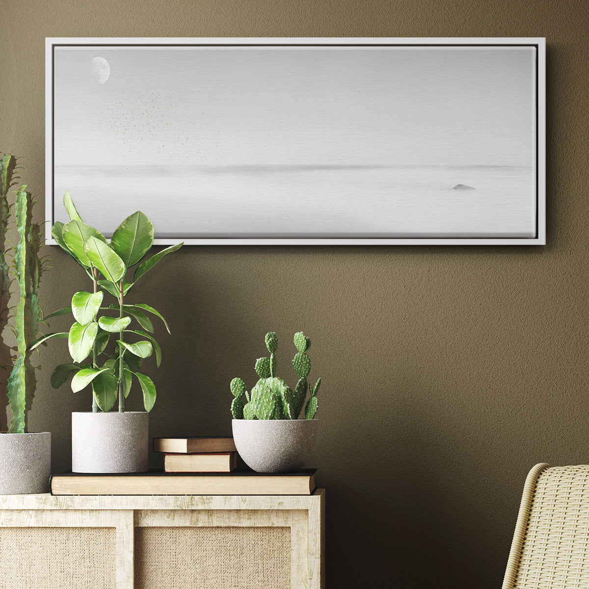 Black & White Water Panel XV - Floater Framed Canvas Print