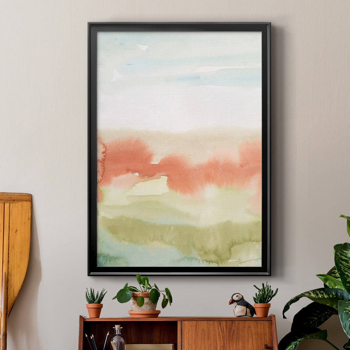 Blushing Sunrise I - Modern Framed Canvas Print