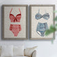 Vintage Swimming III - Premium Framed Canvas 2 Piece Set - Ready to Hang