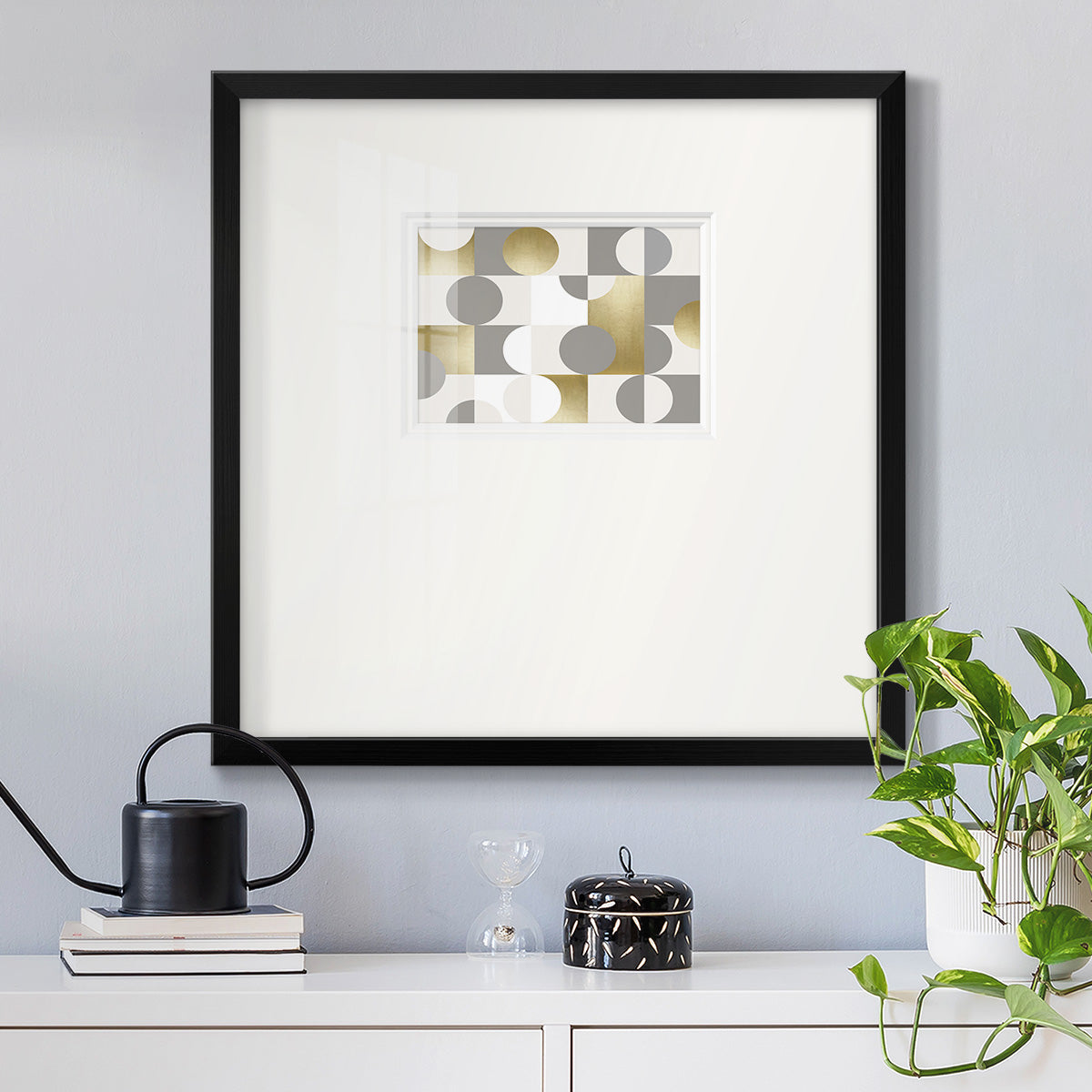 Modern Gold Reflections Premium Framed Print Double Matboard