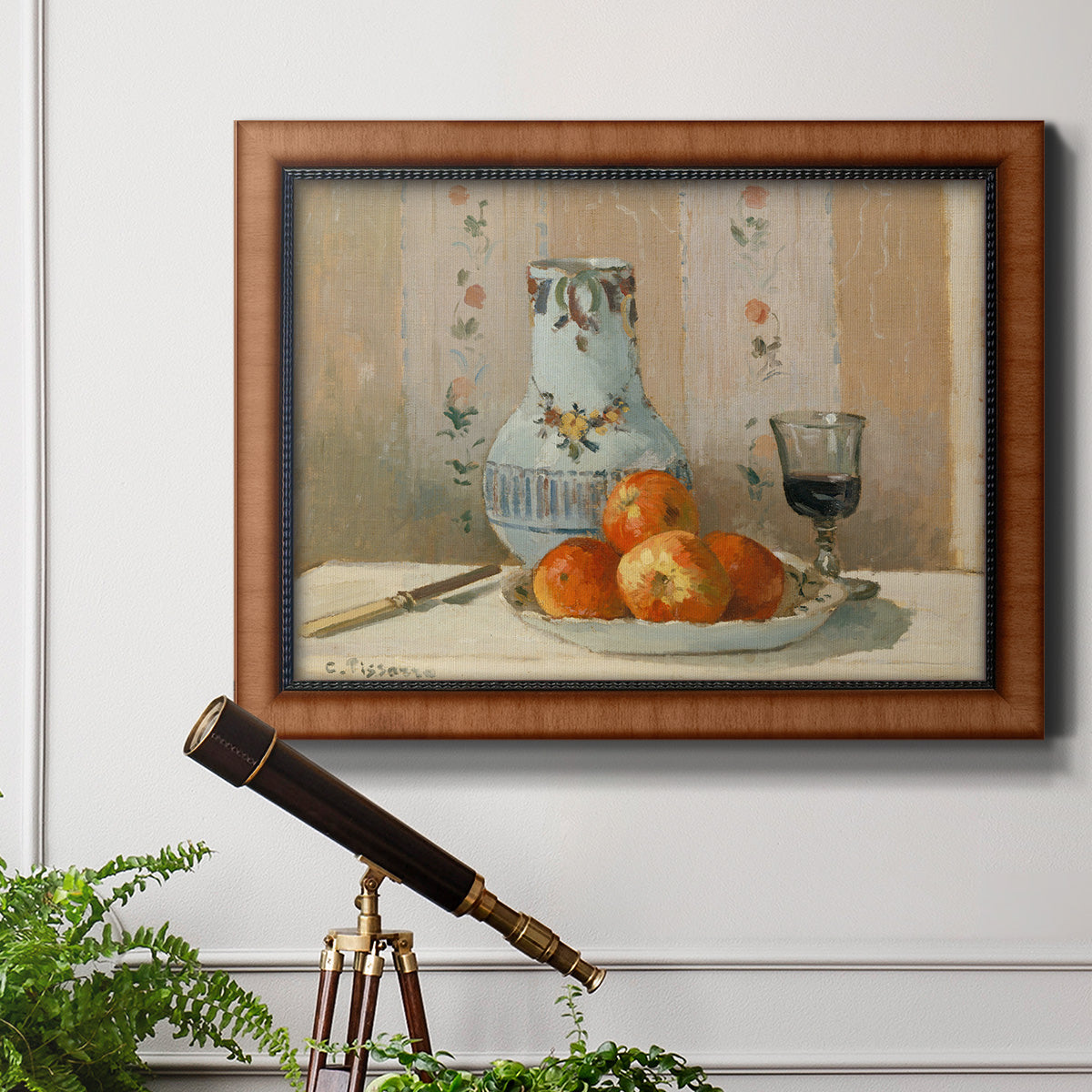 Still Life with Apples and Pitcher Premium Framed Canvas- Ready to Hang