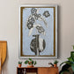 Graphic Flowers in Vase IV - Modern Framed Canvas Print