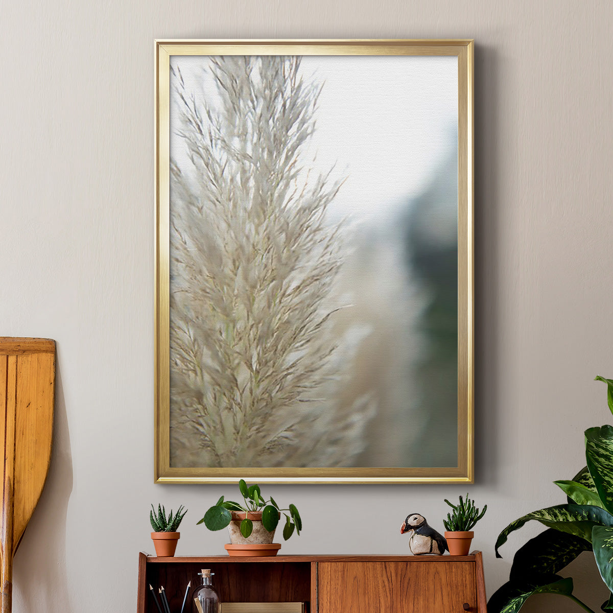 Subtle Grasses IV - Modern Framed Canvas Print