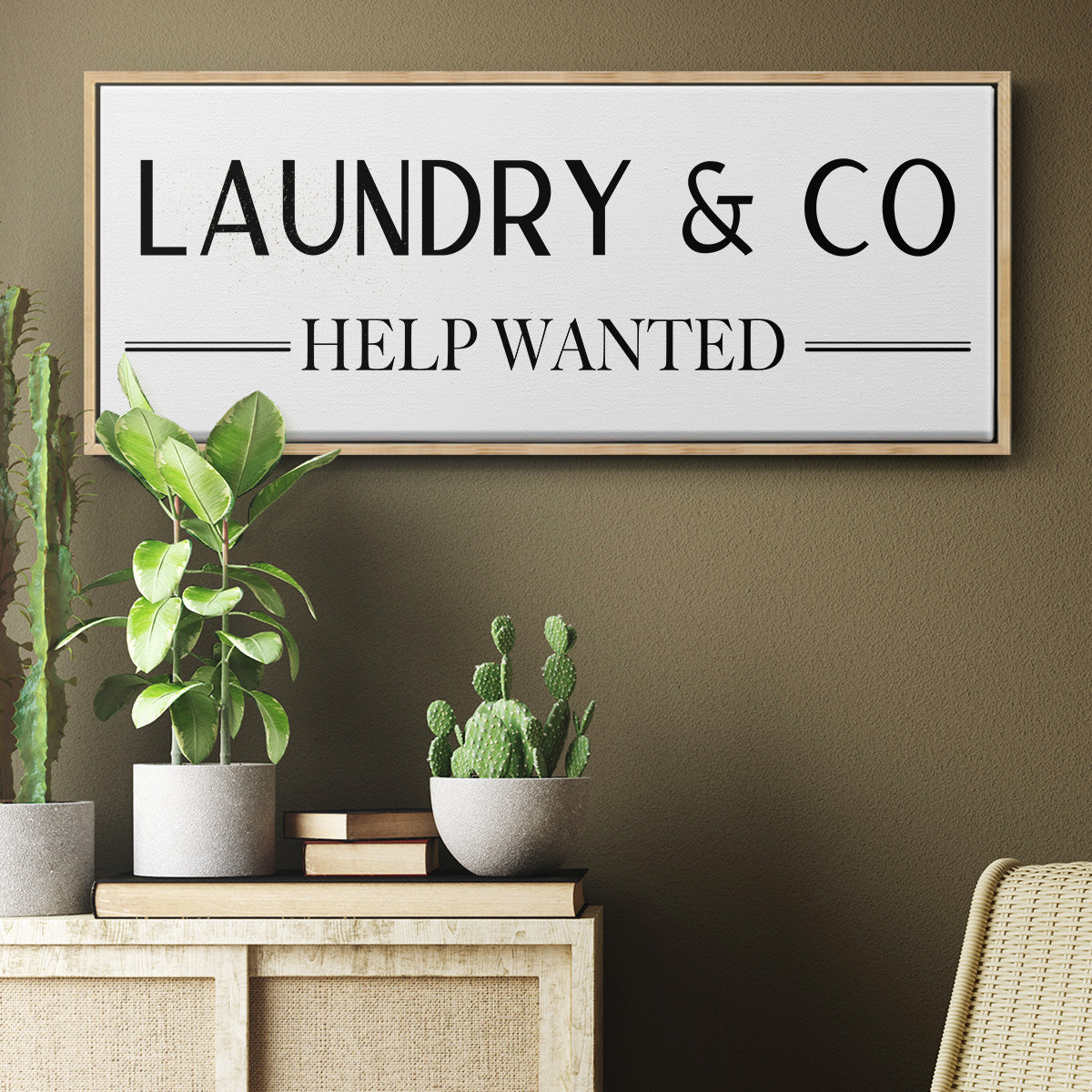 Help Wanted - Floater Framed Canvas Print
