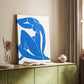 Canvas art print of a stylized composition with bold shapes and minimal detail styled in a home decor setting.