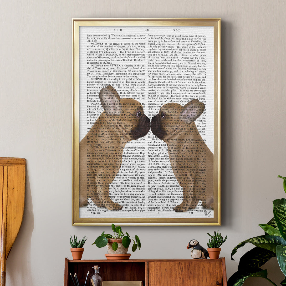 French Kiss Close Up - Modern Framed Canvas Print