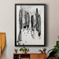 Grey Scribbles I - Modern Framed Canvas Print