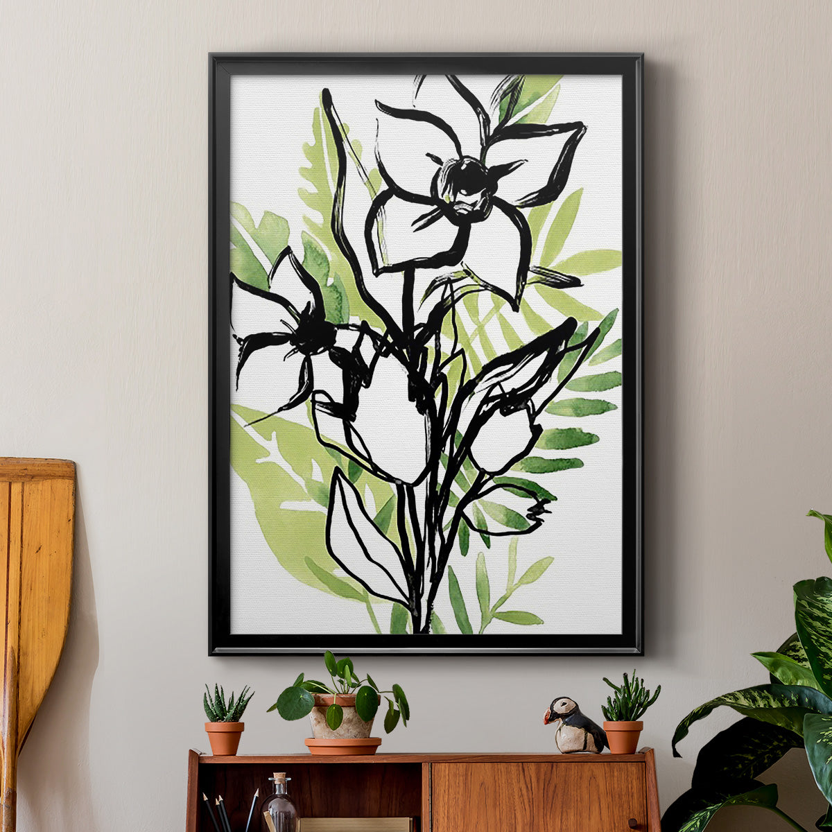 Tropical Sketchbook III - Modern Framed Canvas Print