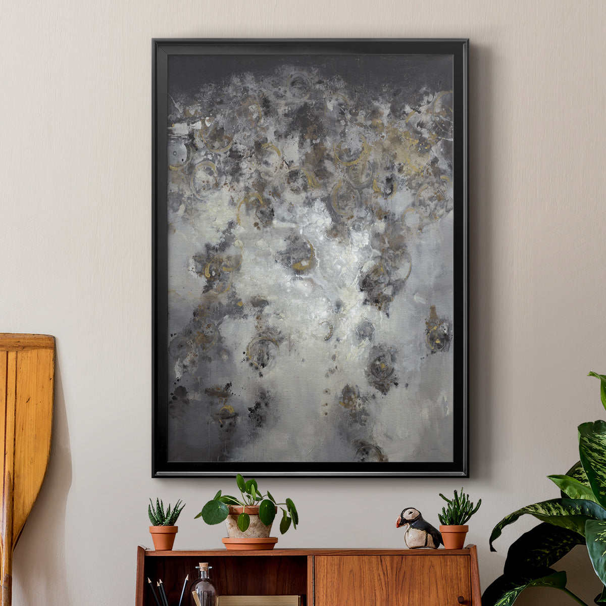 Meteor Showers - Modern Framed Canvas Print