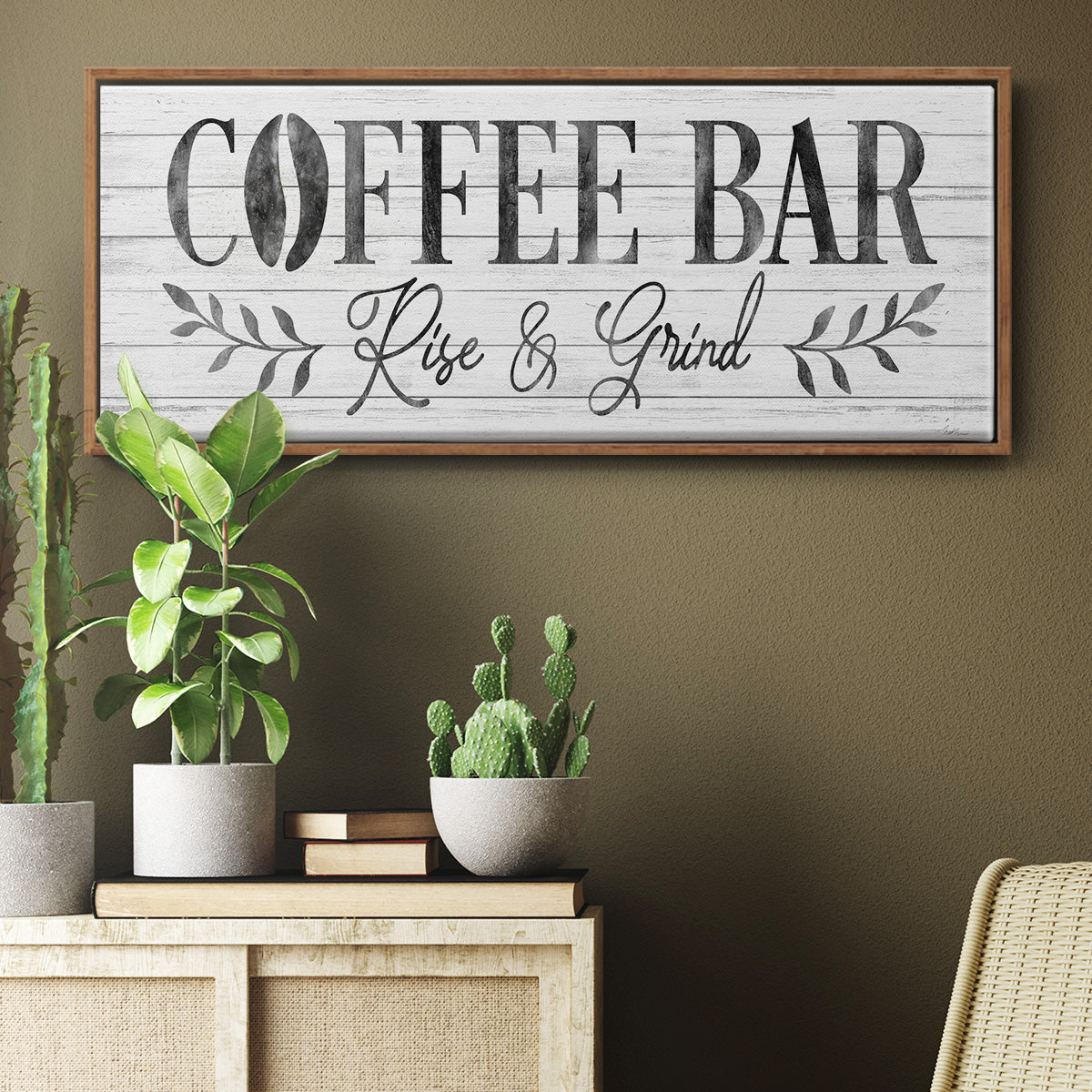 Coffee Bar - Floater Framed Canvas Print