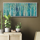 Birch on Blue - Floater Framed Canvas Print