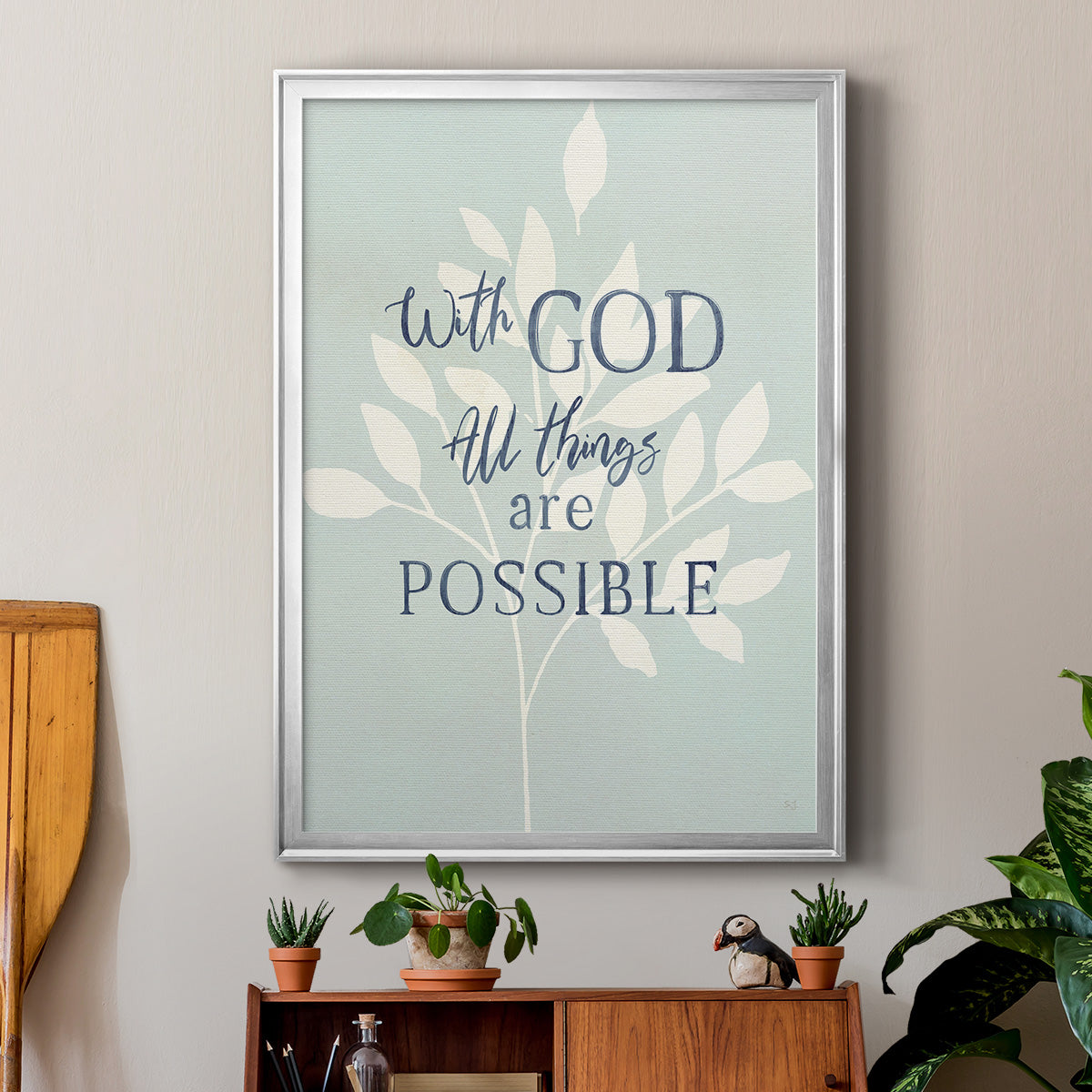 All Things - Modern Framed Canvas Print