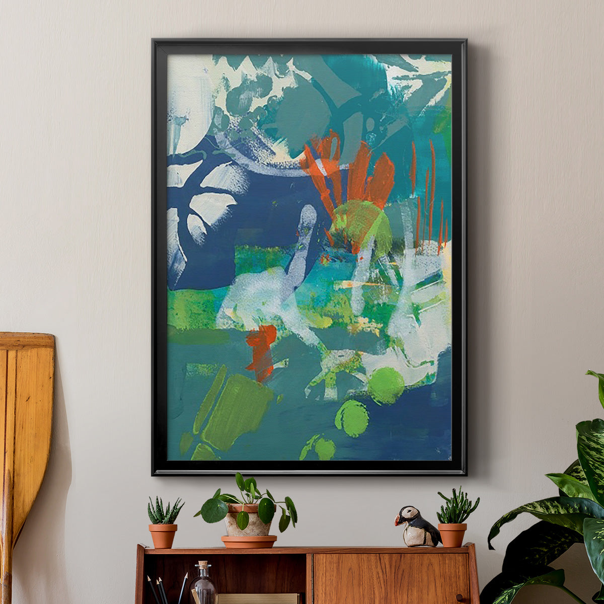 Tropical Graphics I - Modern Framed Canvas Print