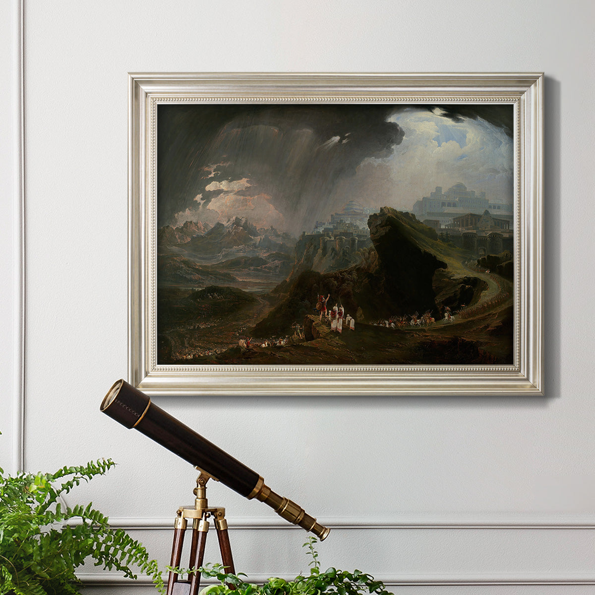 Joshua Commanding the Sun to Stand Still upon Gibeon - Ornate Framed Canvas Print